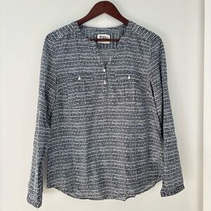 Holding Horses Abstract Print Cotton Blouse | Effortless Chic | Size 8